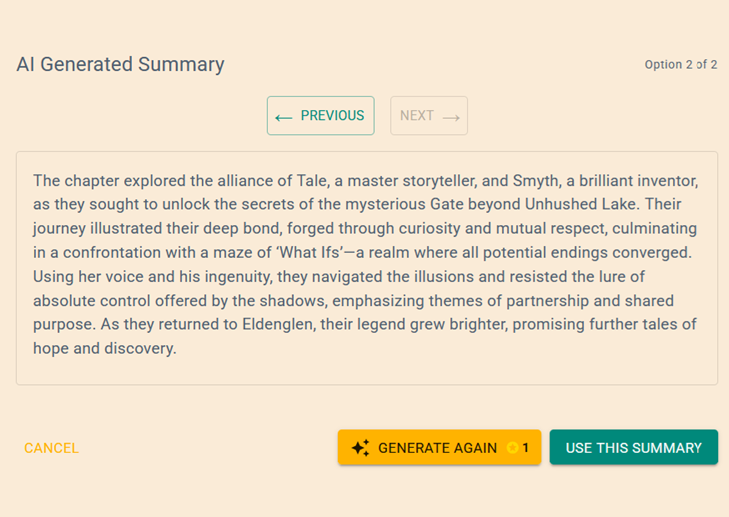 AI Summaries screenshot 1