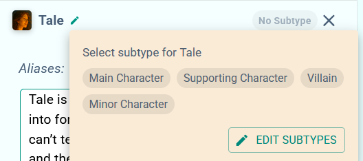 Subtypes screenshot 1
